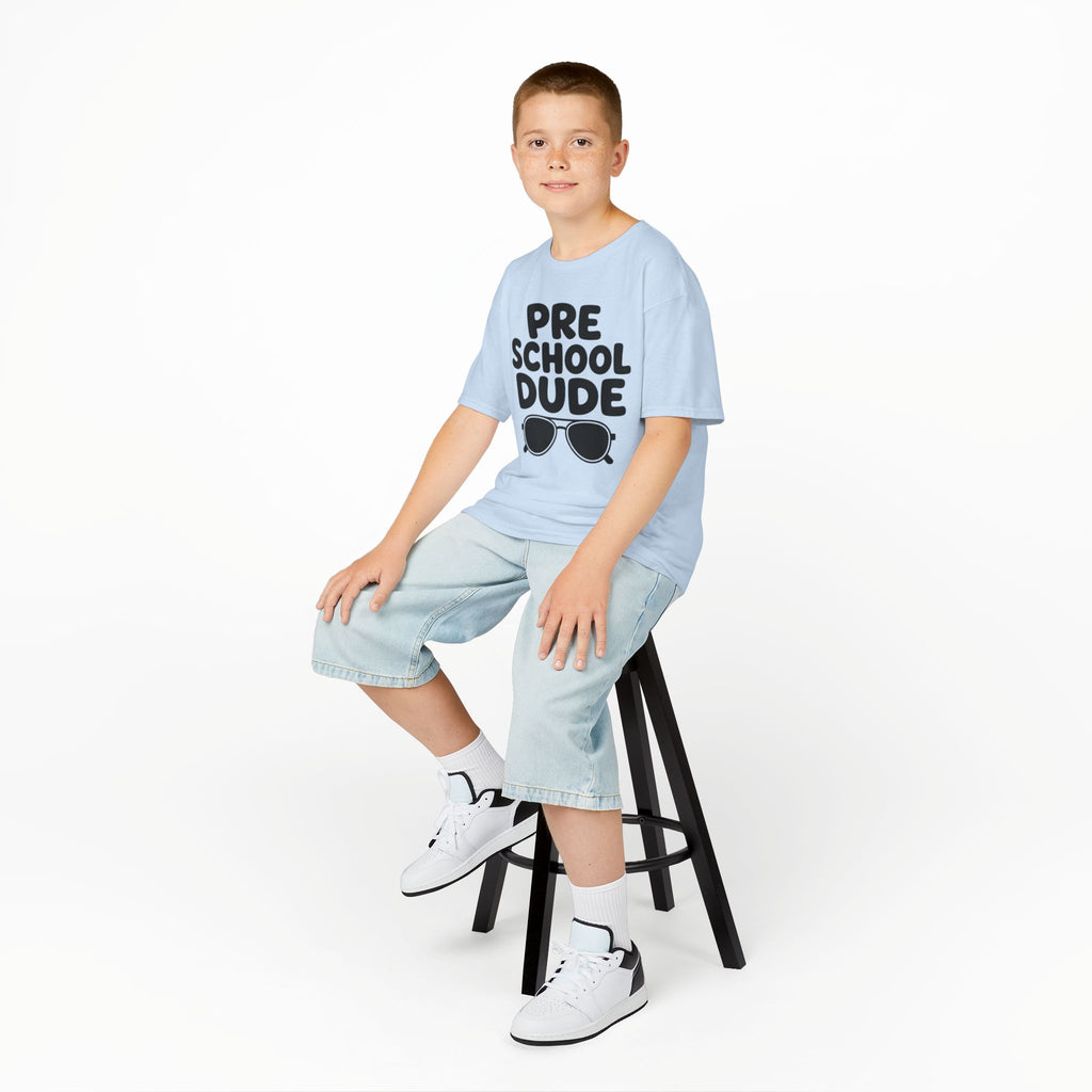 Preschool Dude Kids T‑Shirt — 'Preschool Dude' Sunglasses Graphic Tee for Boys
