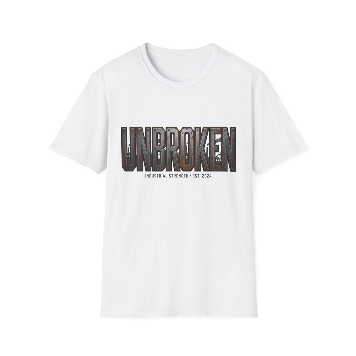 Unbroken Industrial Strength Graphic T‑Shirt — 'UNBROKEN' Bold Chest Design