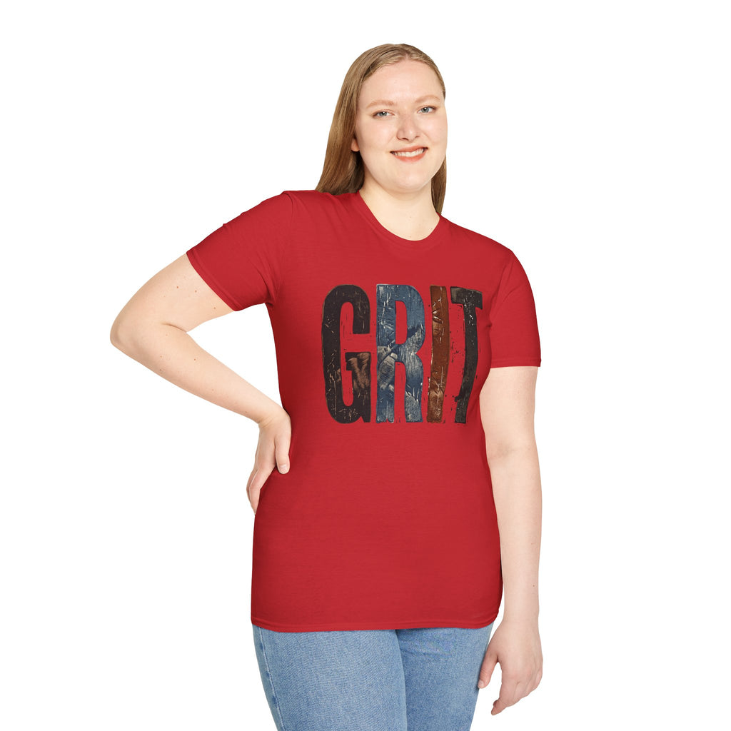 Grit Graphic T-Shirt — Rustic Patriotic Stripes Motivational Tee