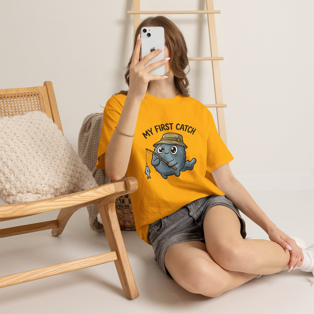 T-Shirt — "My First Catch" Cute Baby Narwhal Fishing Tee