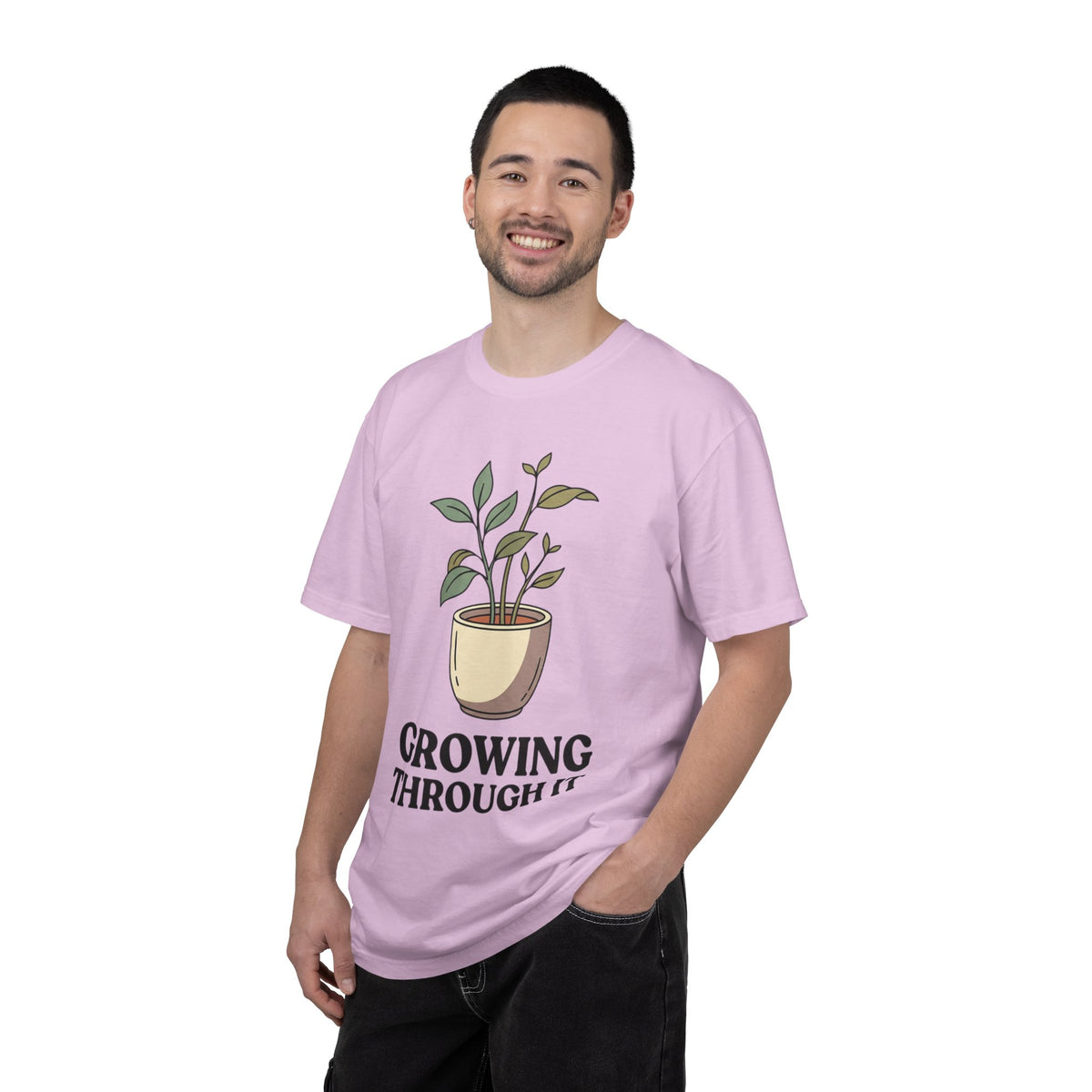 Growing Through It Plant Tee — Self Growth Graphic T-Shirt