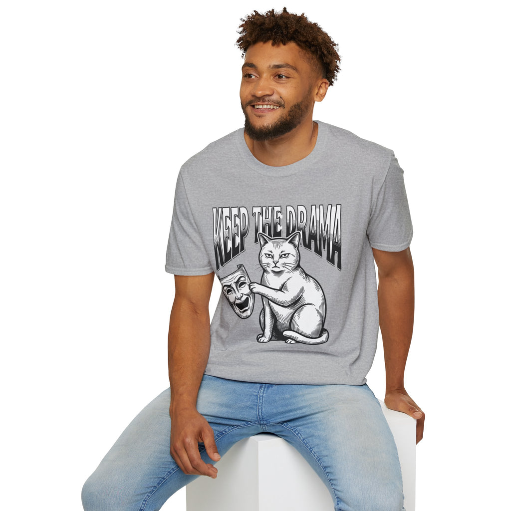 Keep the Drama Cat T-Shirt — Funny Cat Graphic Tee with 'Keep The Drama' Slogan