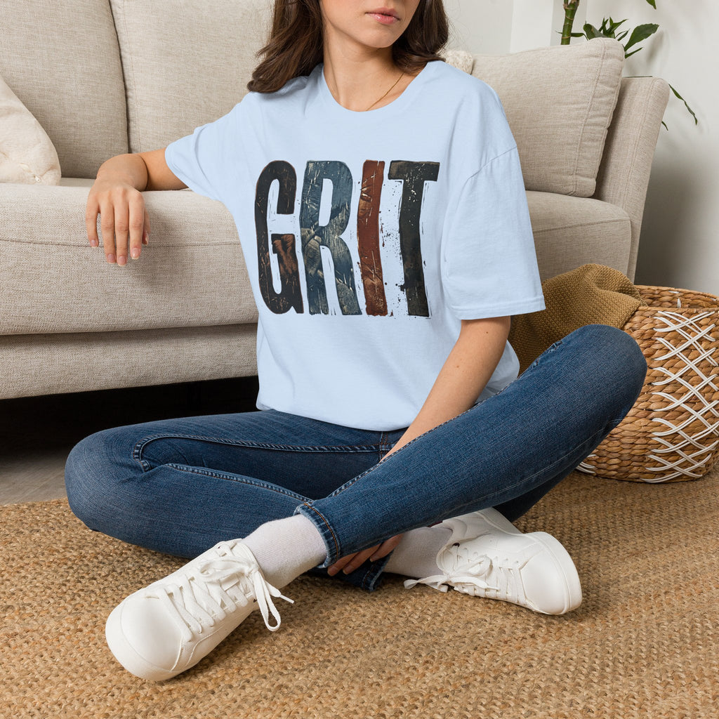 Grit Graphic T-Shirt — Rustic Patriotic Stripes Motivational Tee