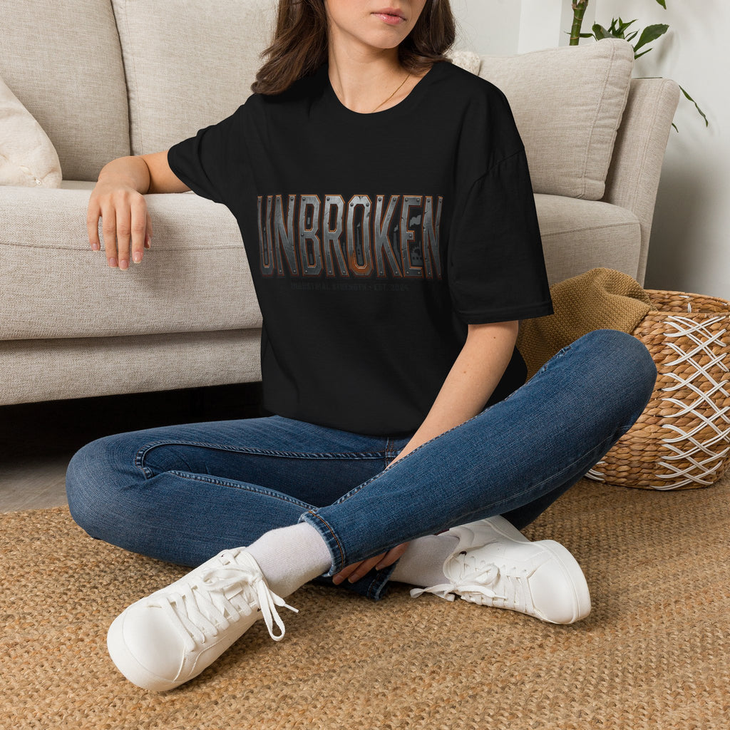 Unbroken Industrial Strength Graphic T‑Shirt — 'UNBROKEN' Bold Chest Design