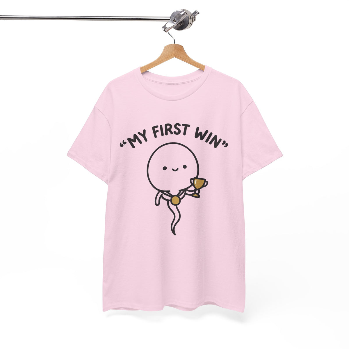 My First Win T-Shirt — Cute Sperm Trophy Graphic Tee