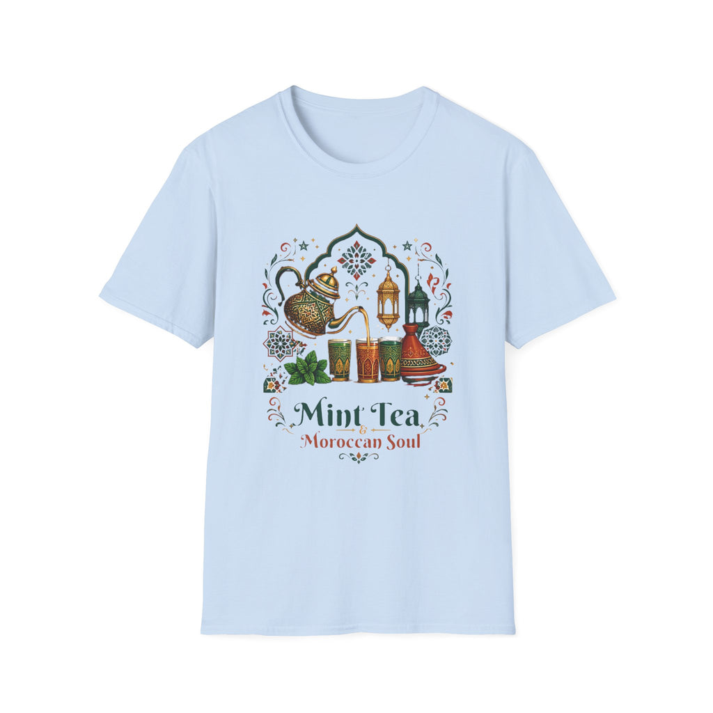 Mint Tea Moroccan Soul T-Shirt — Moroccan Tea Pot & Lantern Graphic