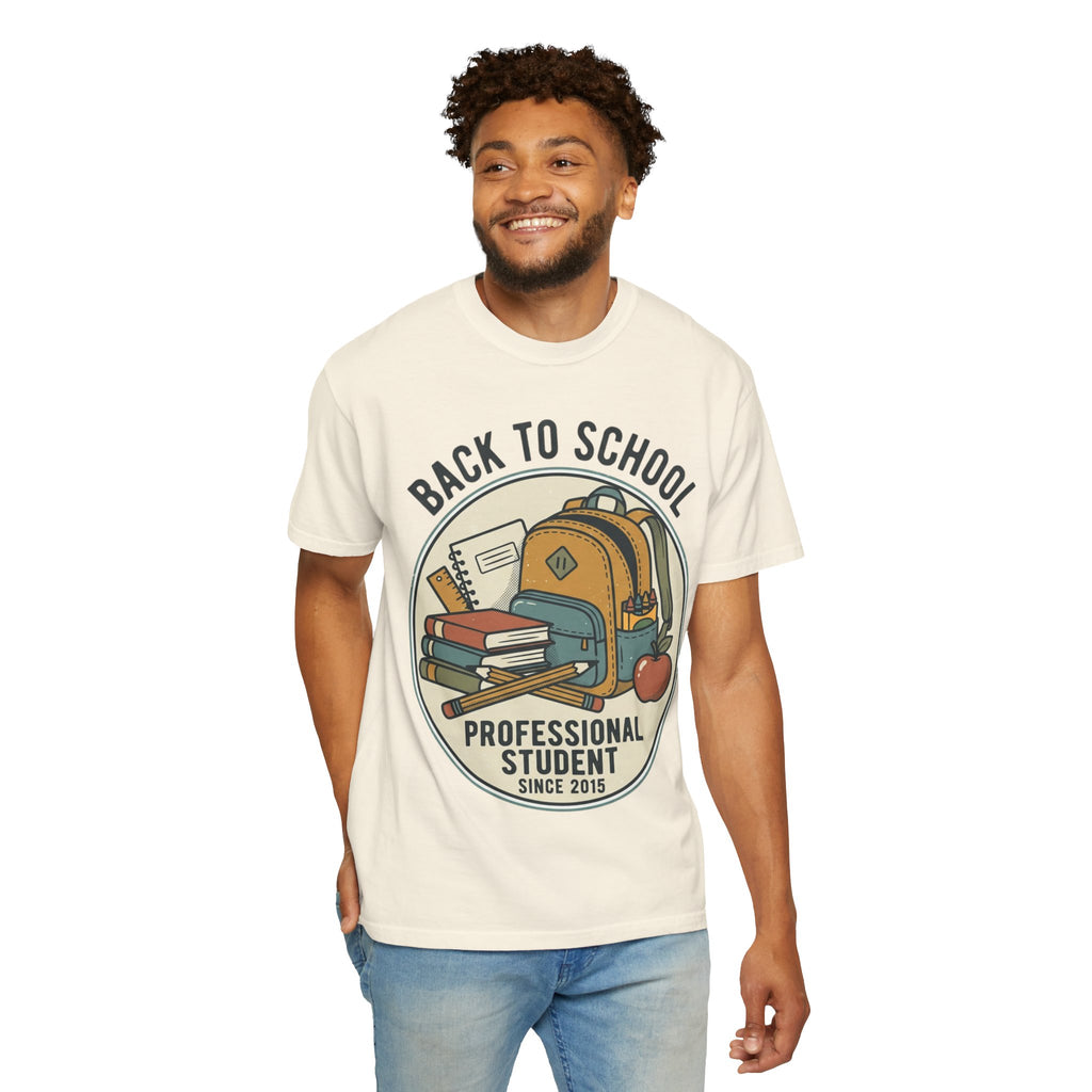 Back to School 'Professional Student' T-Shirt — Backpack & Books Graphic