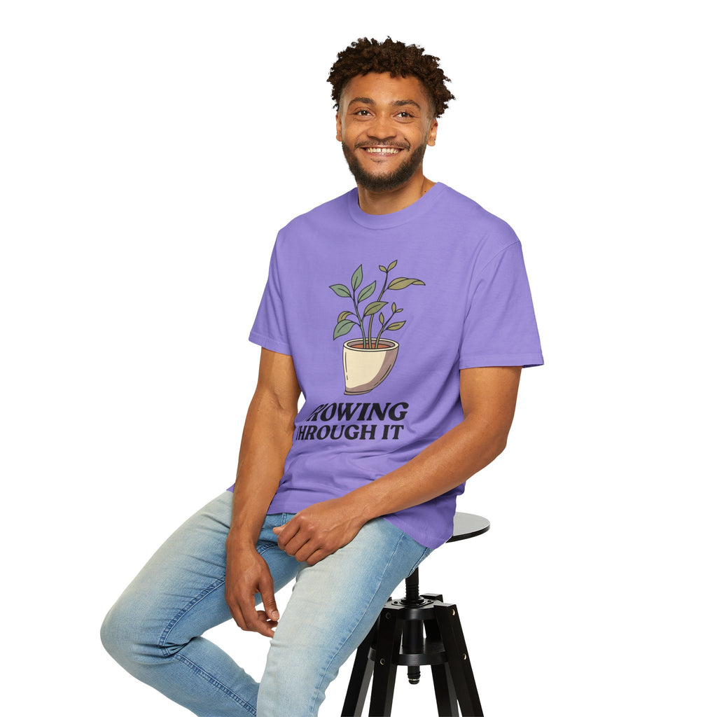 Growing Through It Plant Tee — Self Growth Graphic T-Shirt