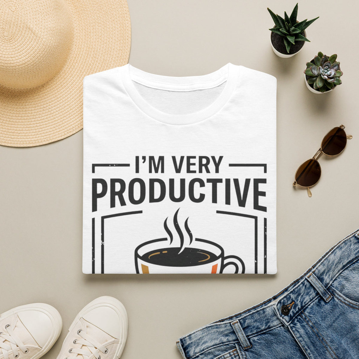 Coffee T-Shirt — "I'm Very Productive After My Coffee... Sometimes"