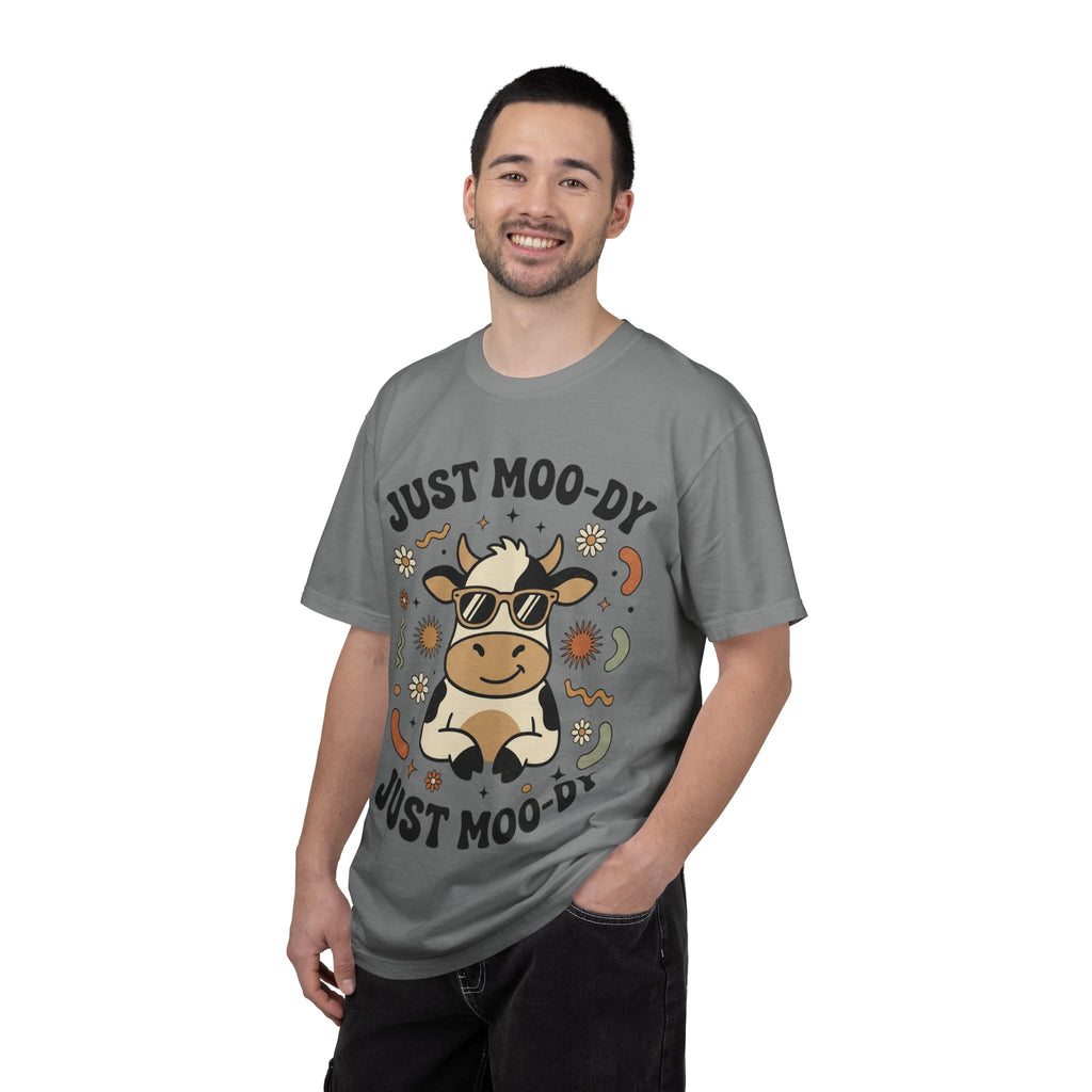 Just Moo-dy Cow T-Shirt — Cute Retro Cow Graphic Tee
