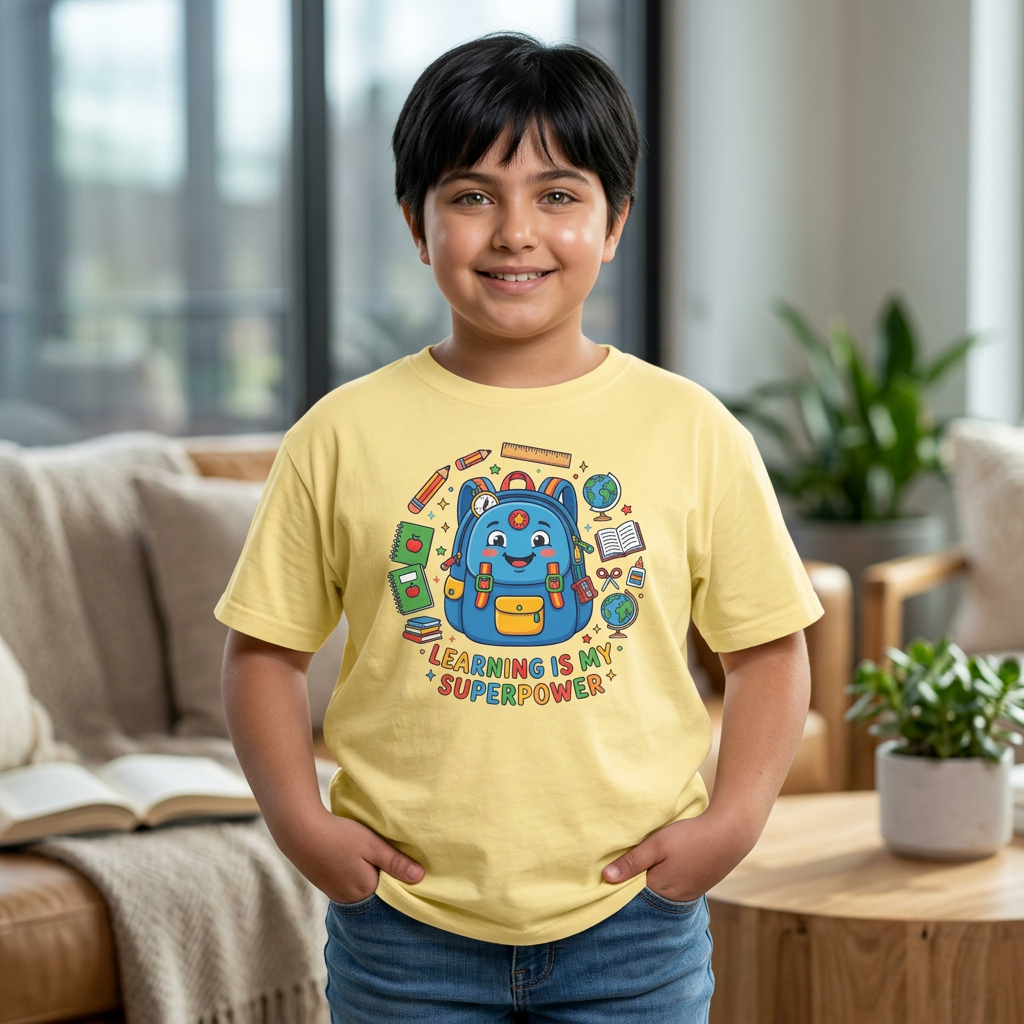 Learning Is My Superpower Kids Tee
