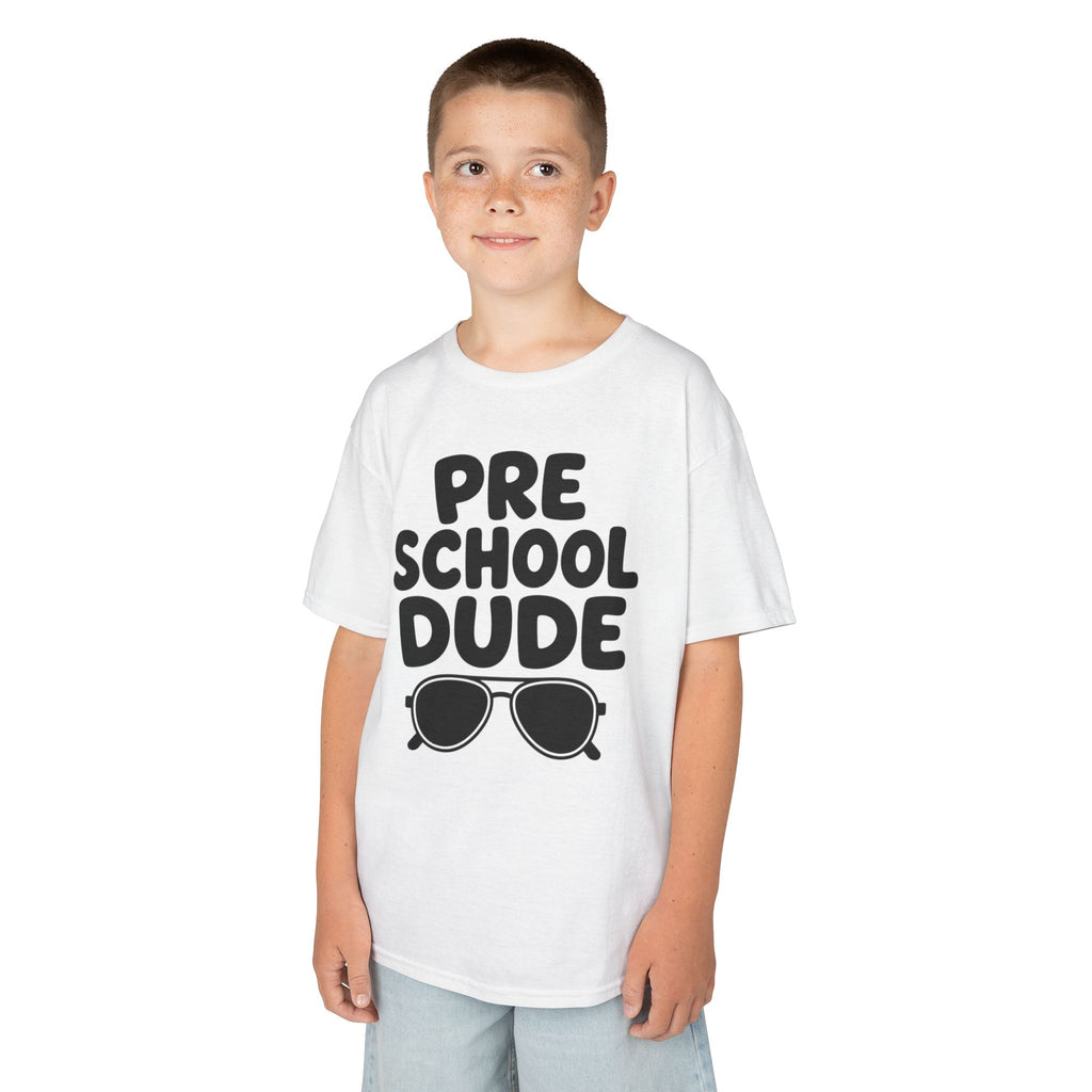 Preschool Dude Kids T‑Shirt — 'Preschool Dude' Sunglasses Graphic Tee for Boys