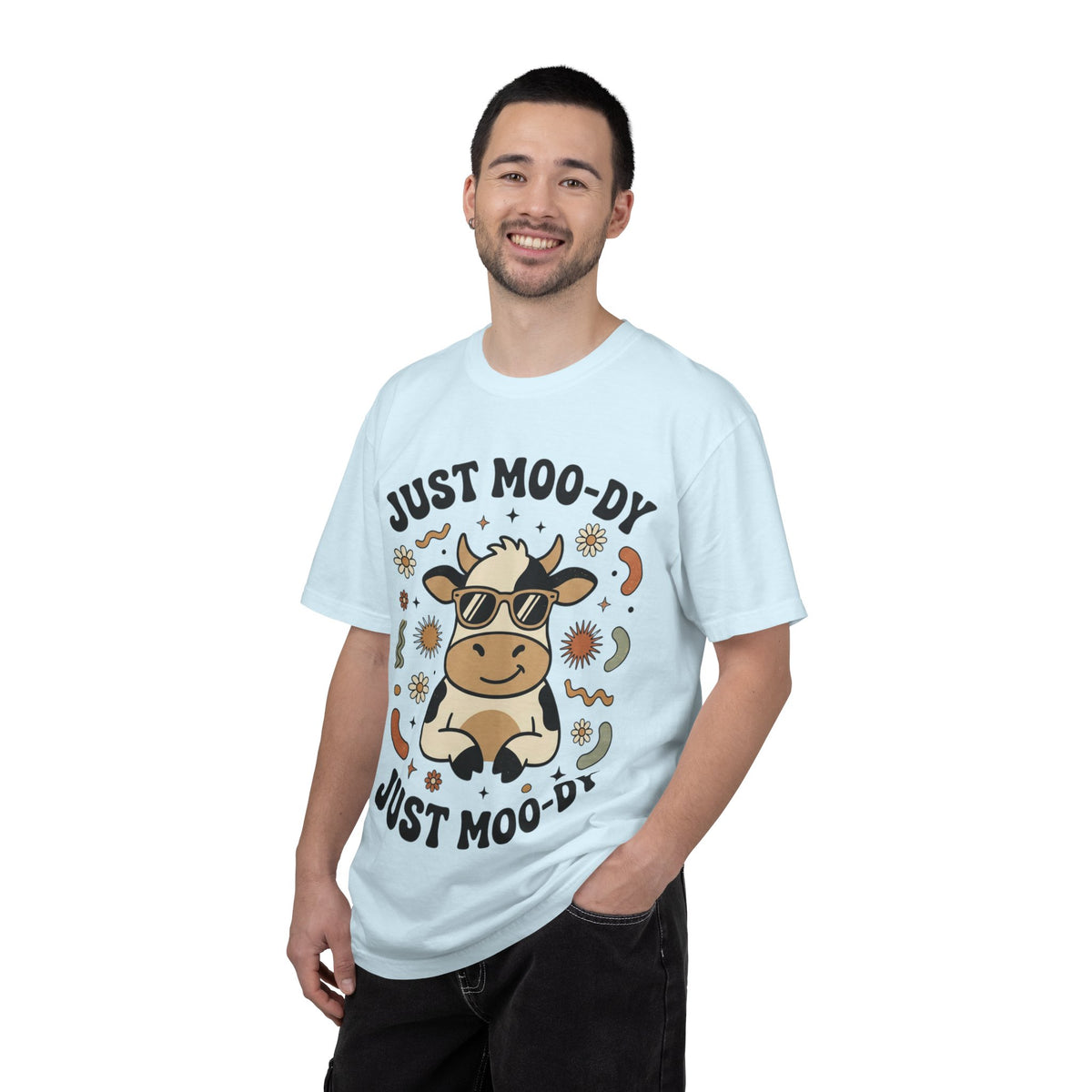 Just Moo-dy Cow T-Shirt — Cute Retro Cow Graphic Tee