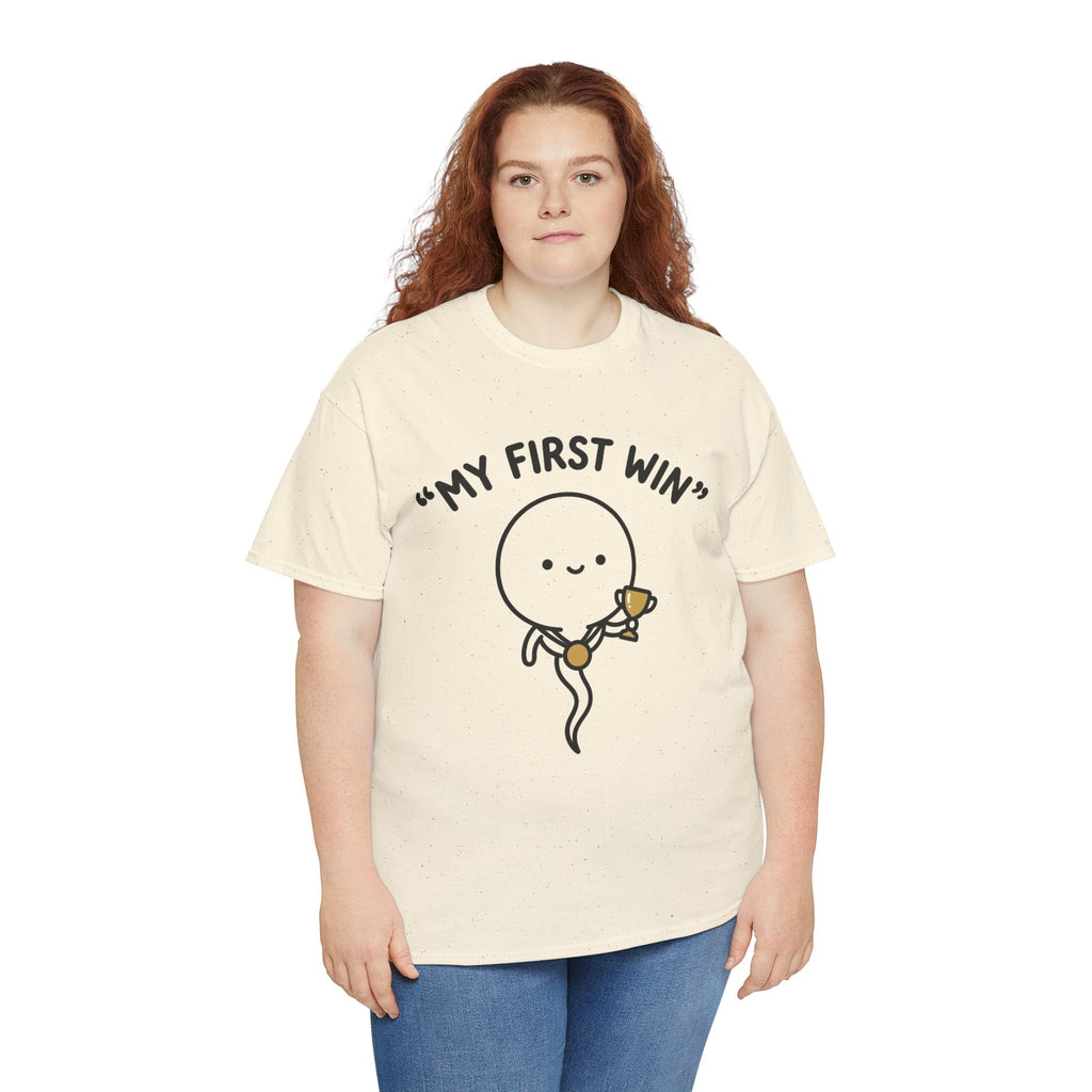My First Win T-Shirt — Cute Sperm Trophy Graphic Tee