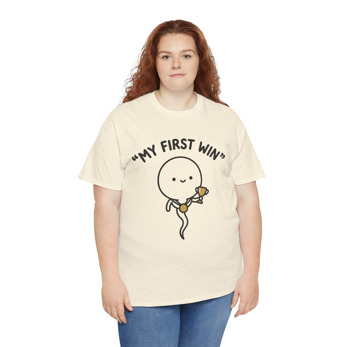 My First Win T-Shirt — Cute Sperm Trophy Graphic Tee