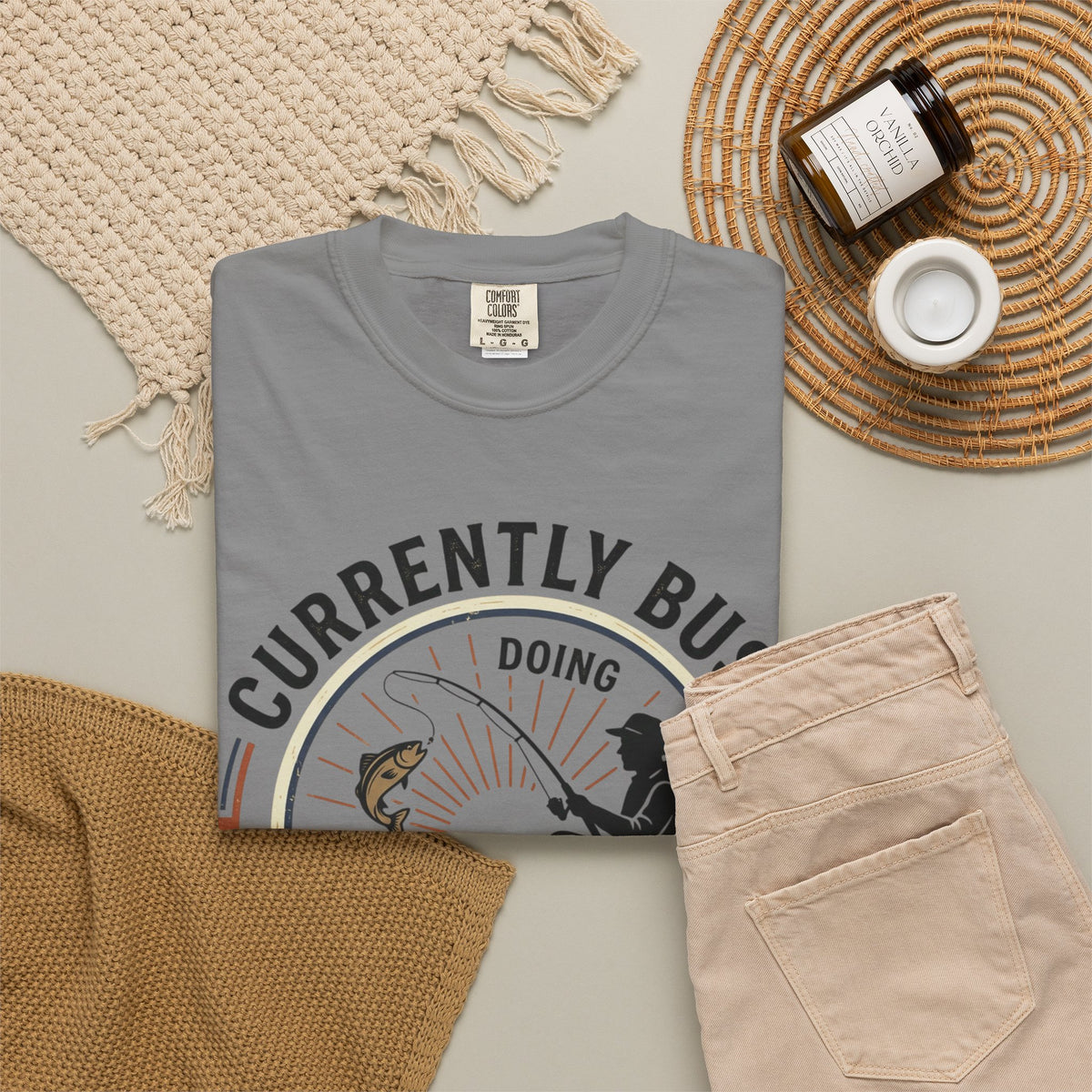 T-Shirt — Currently Busy Doing Absolutely Nothing Fishing Graphic