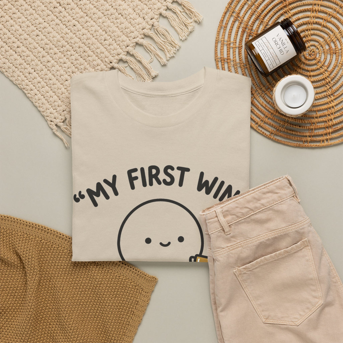 My First Win T-Shirt — Cute Sperm Trophy Graphic Tee