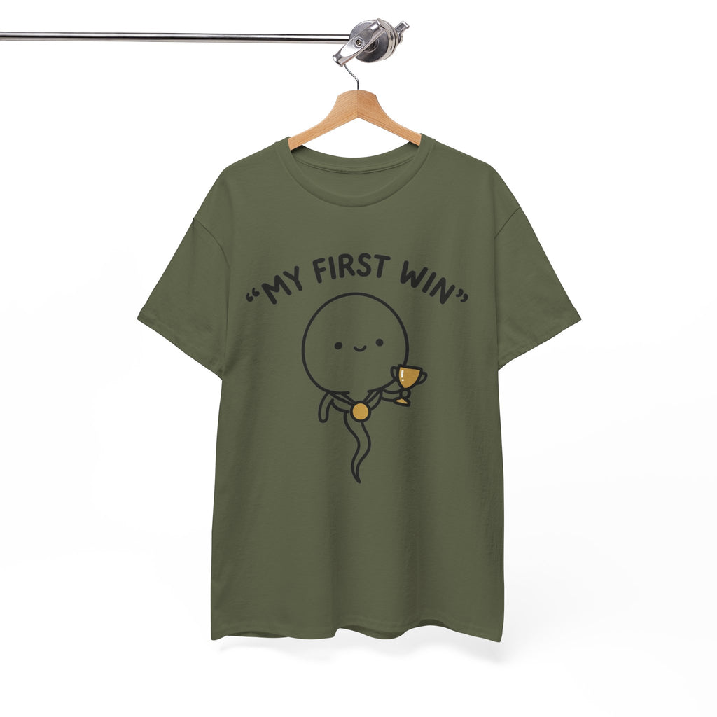 My First Win T-Shirt — Cute Sperm Trophy Graphic Tee