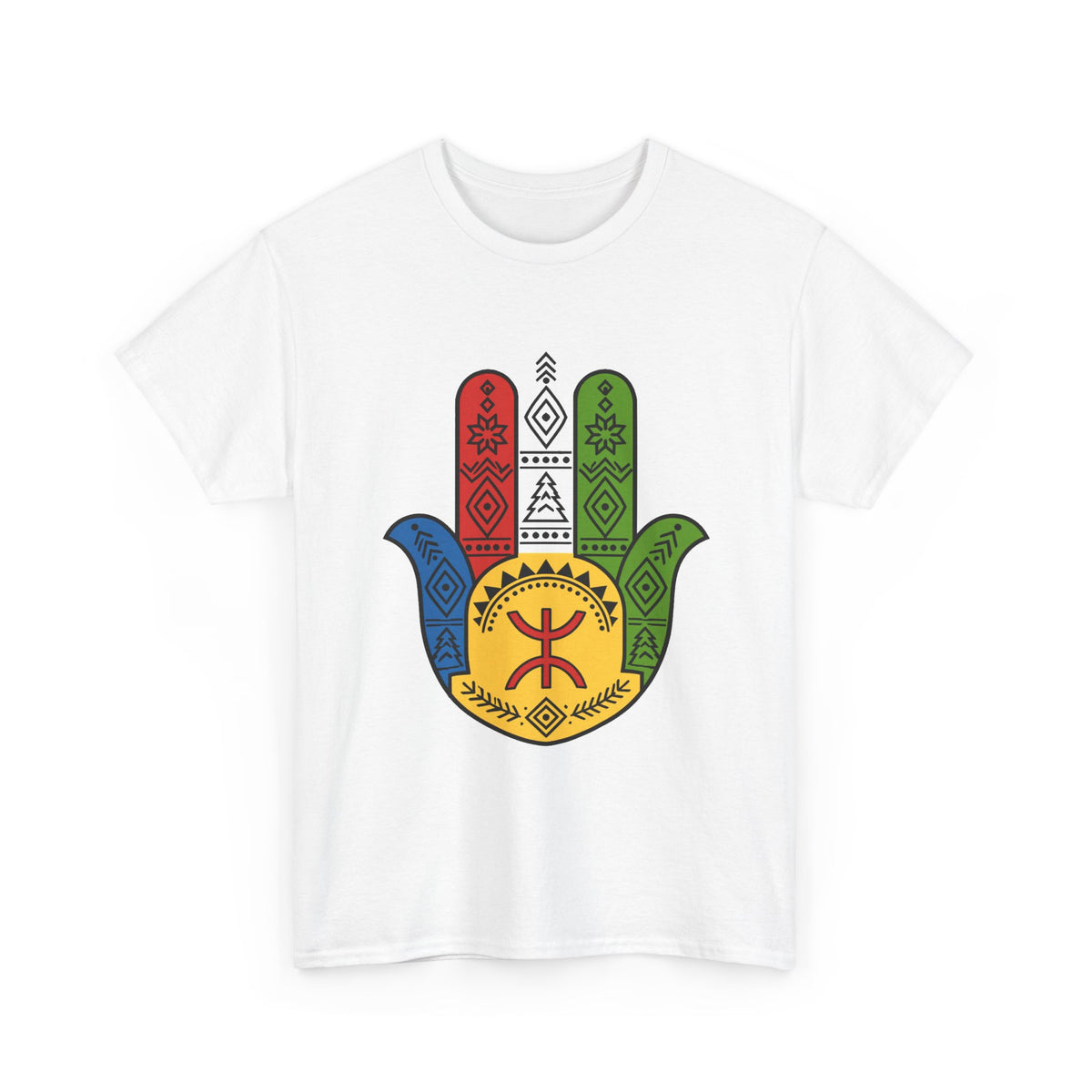 Hamsa Hand T-Shirt — Colorful Ethiopian Symbol Protection Tee