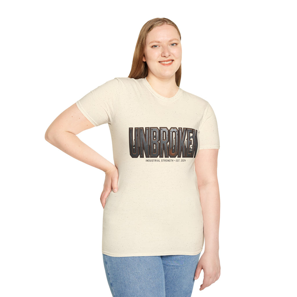 Unbroken Industrial Strength Graphic T‑Shirt — 'UNBROKEN' Bold Chest Design