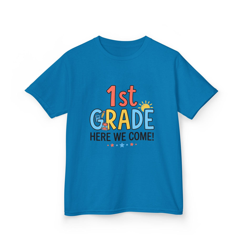 1st Grade Here We Come Kids T-Shirt — Back to School Shirt for Boys & Girls