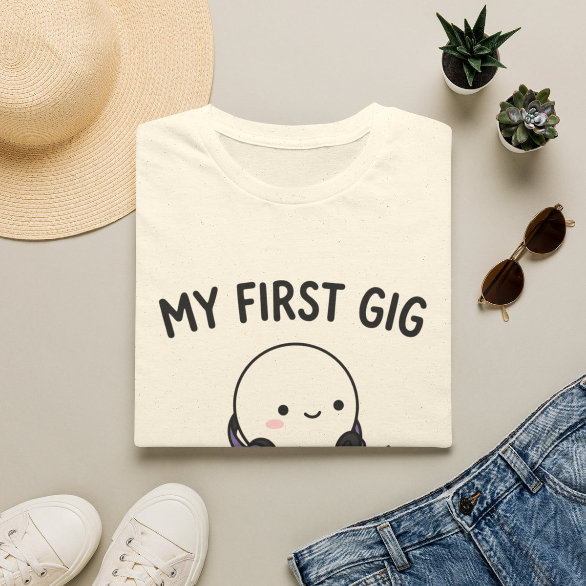 My First Gig T-Shirt — Cute Ghost Musician Tee for New Performers & Music Lovers