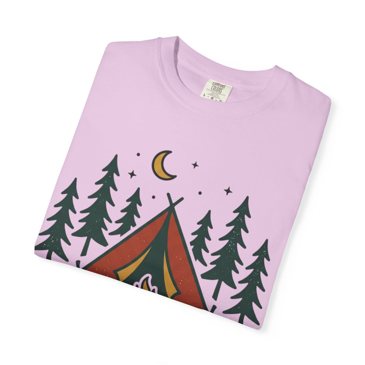 Camping T-Shirt — "Offline and Outside" Tent & Campfire Graphic