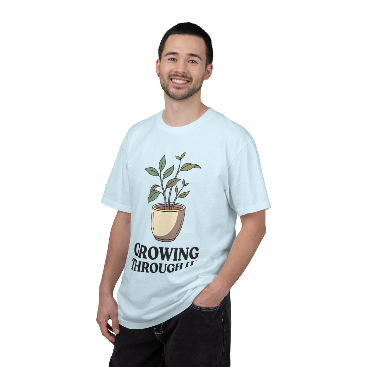 Growing Through It Plant Tee — Self Growth Graphic T-Shirt