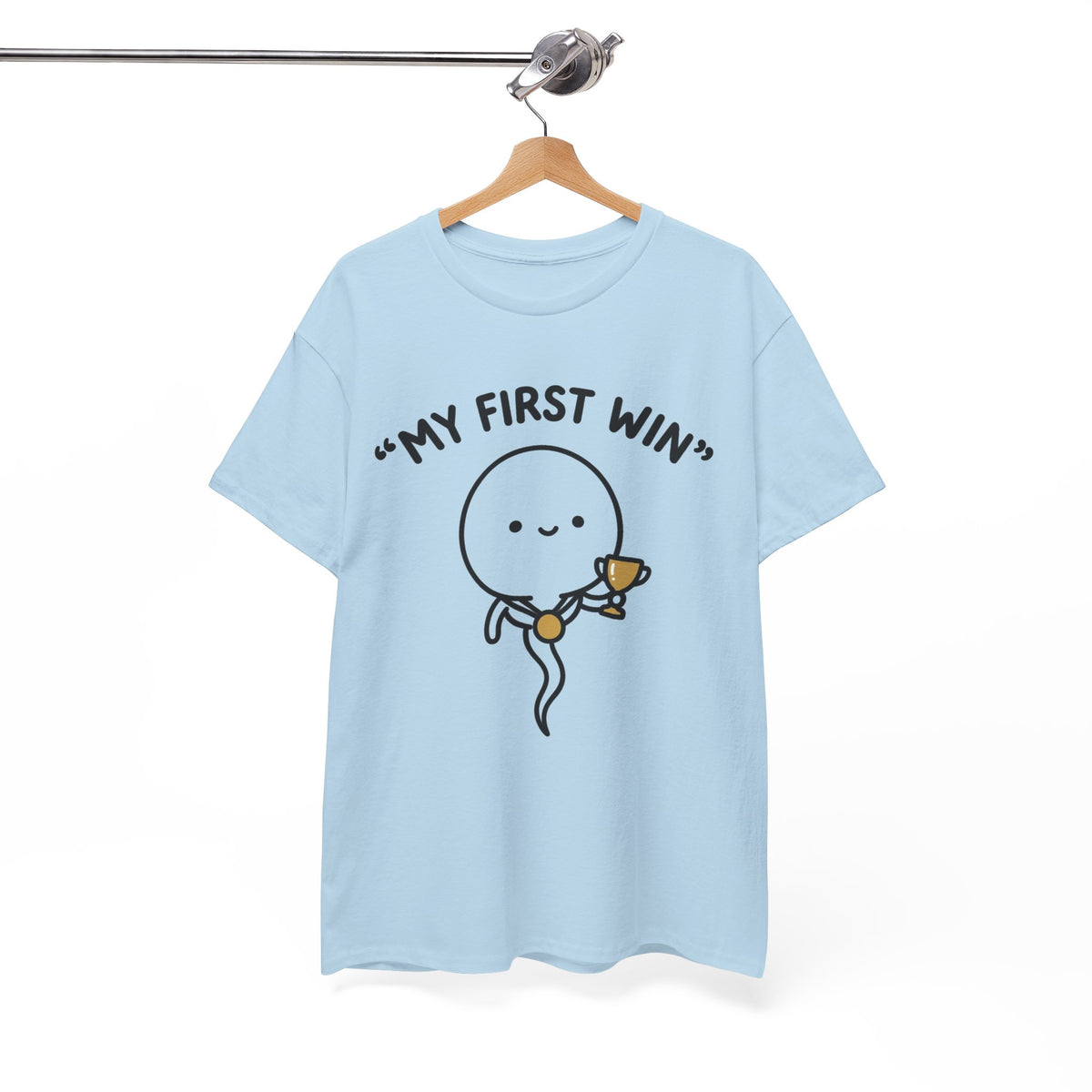 My First Win T-Shirt — Cute Sperm Trophy Graphic Tee