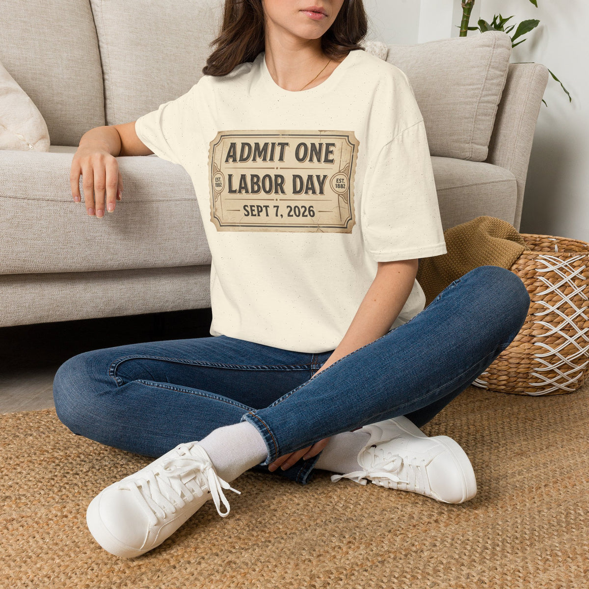 Labor Day 'Admit One' Ticket T-Shirt — Sept 7, 2026 Celebration Tee