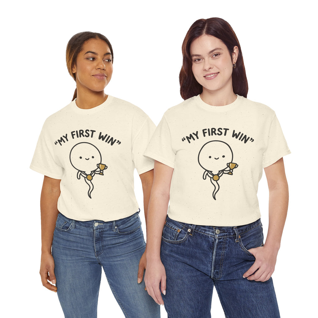 My First Win T-Shirt — Cute Sperm Trophy Graphic Tee
