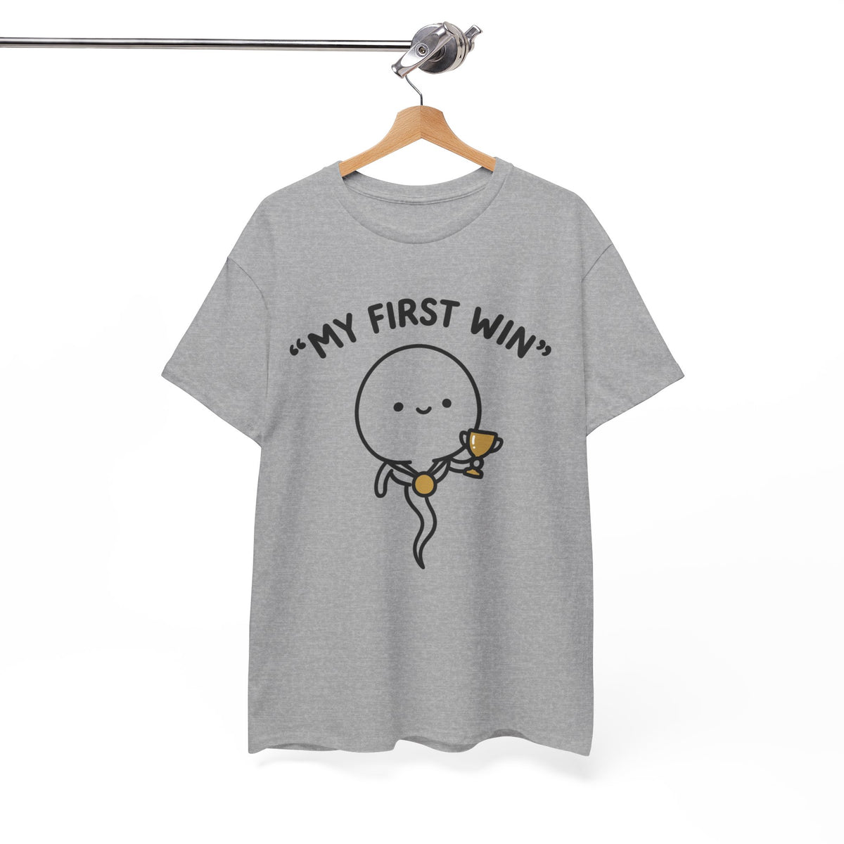 My First Win T-Shirt — Cute Sperm Trophy Graphic Tee