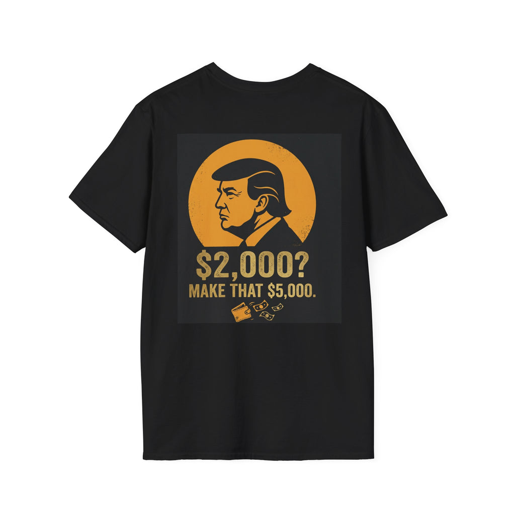 Retro Political Portrait Tee — "2,000? Make That 5,000" Graphic T-Shirt
