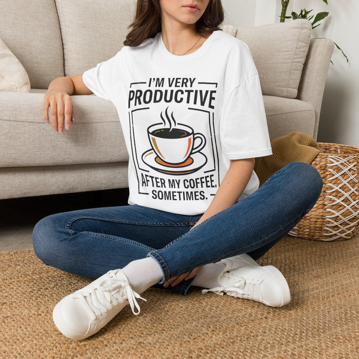 Coffee T-Shirt — "I'm Very Productive After My Coffee... Sometimes"