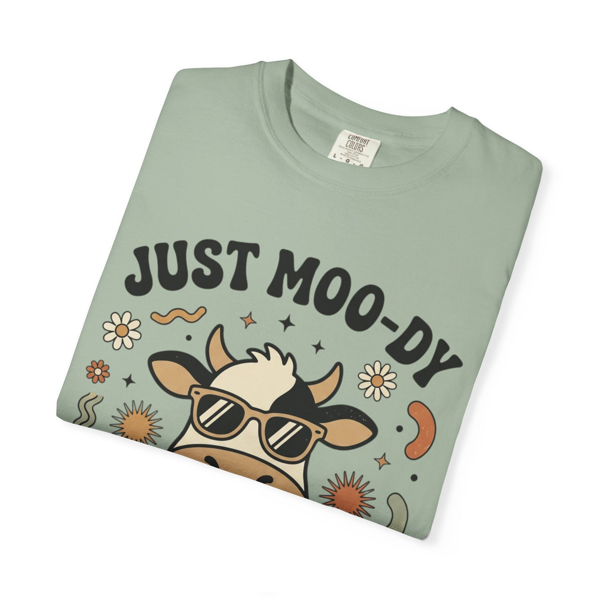 Just Moo-dy Cow T-Shirt — Cute Retro Cow Graphic Tee