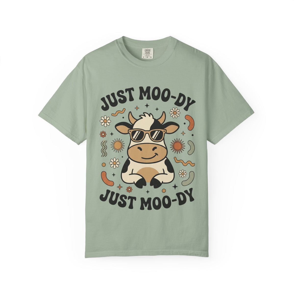 Just Moo-dy Cow T-Shirt — Cute Retro Cow Graphic Tee