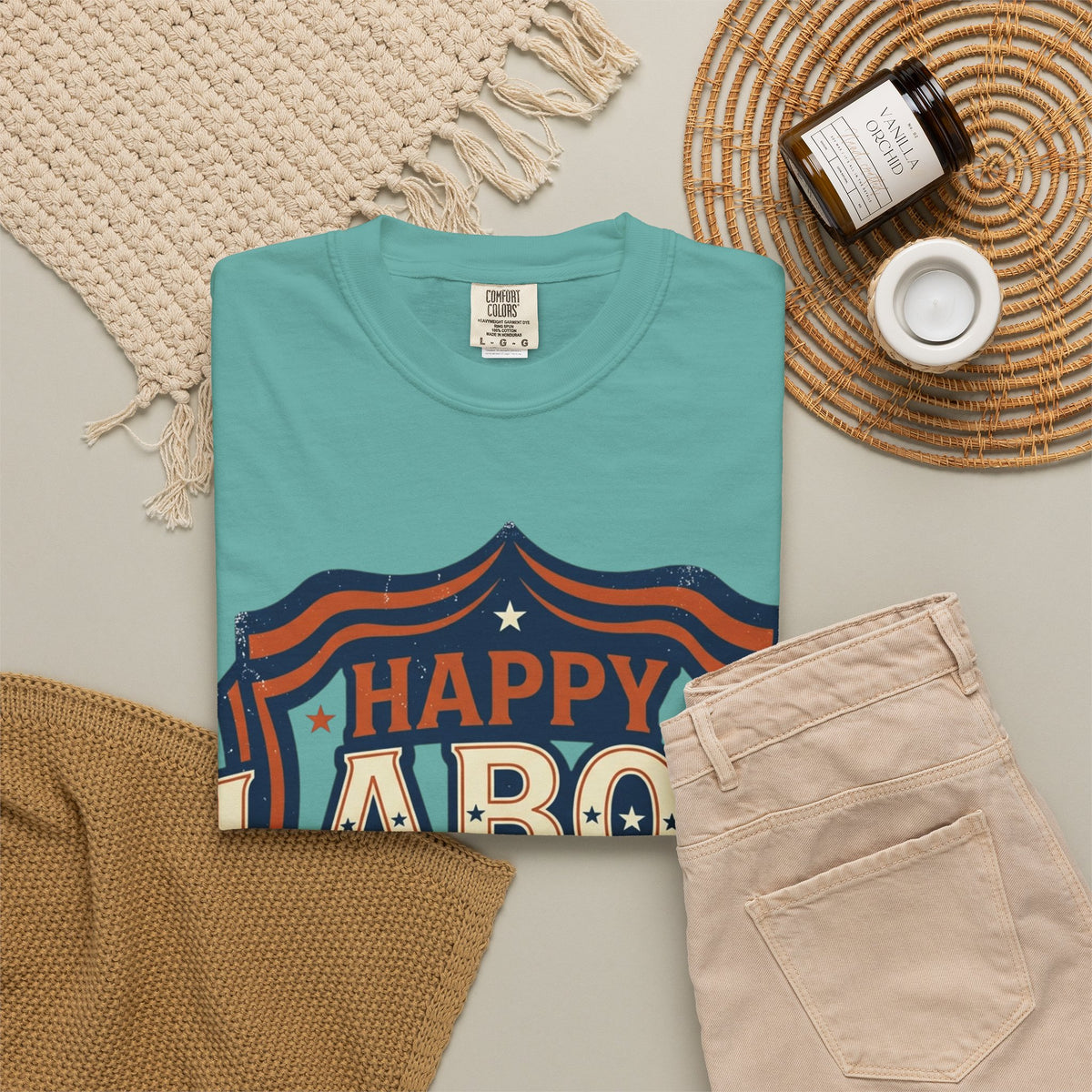 Happy Labor Day 'Celebrate & Honor' Shield Graphic T-Shirt