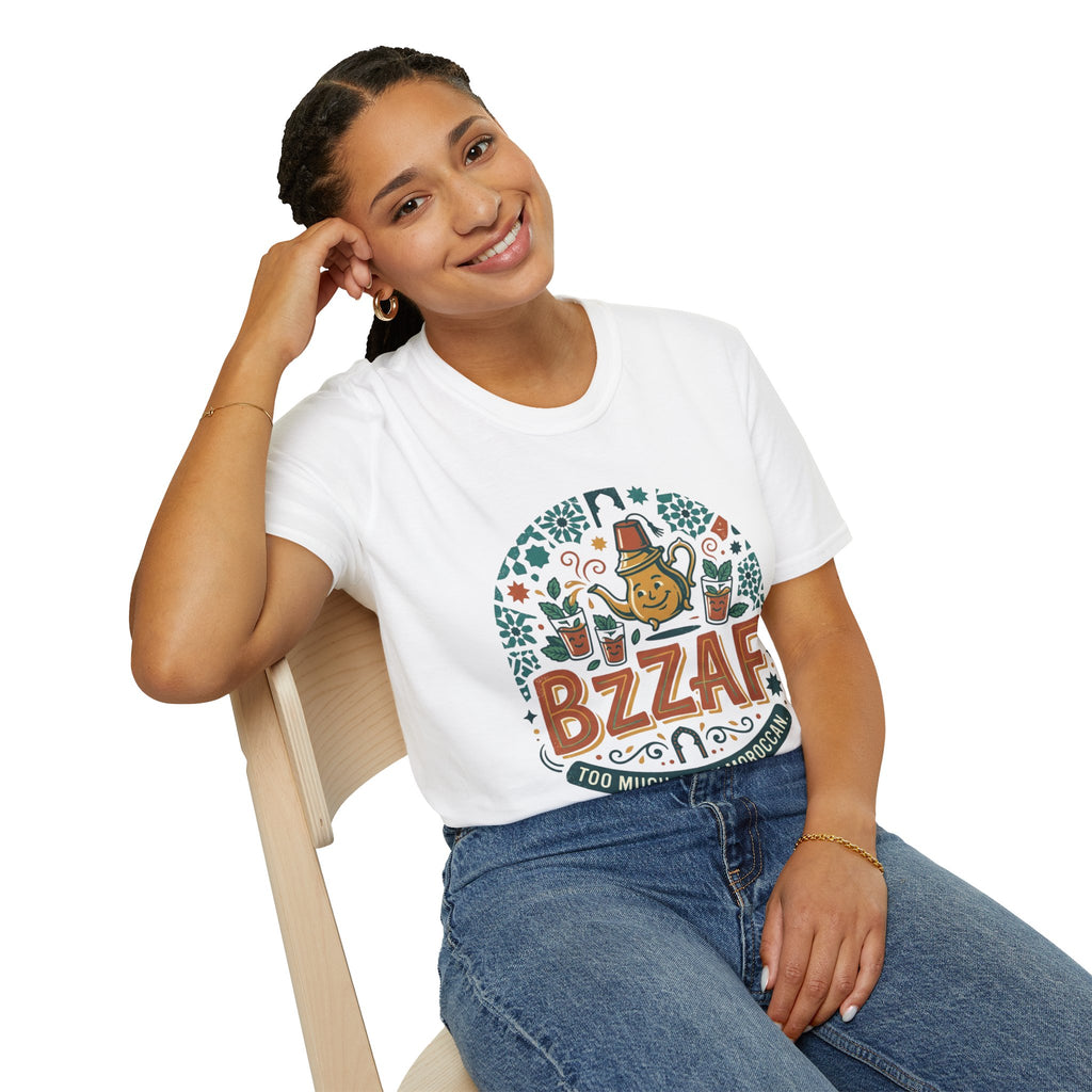 T-Shirt — Bzzaf Moroccan Tea Graphic Tee (funny ‘BZZAF’ design)
