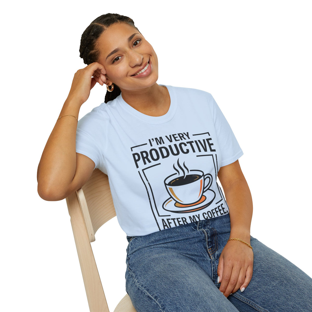 Coffee T-Shirt — "I'm Very Productive After My Coffee... Sometimes"