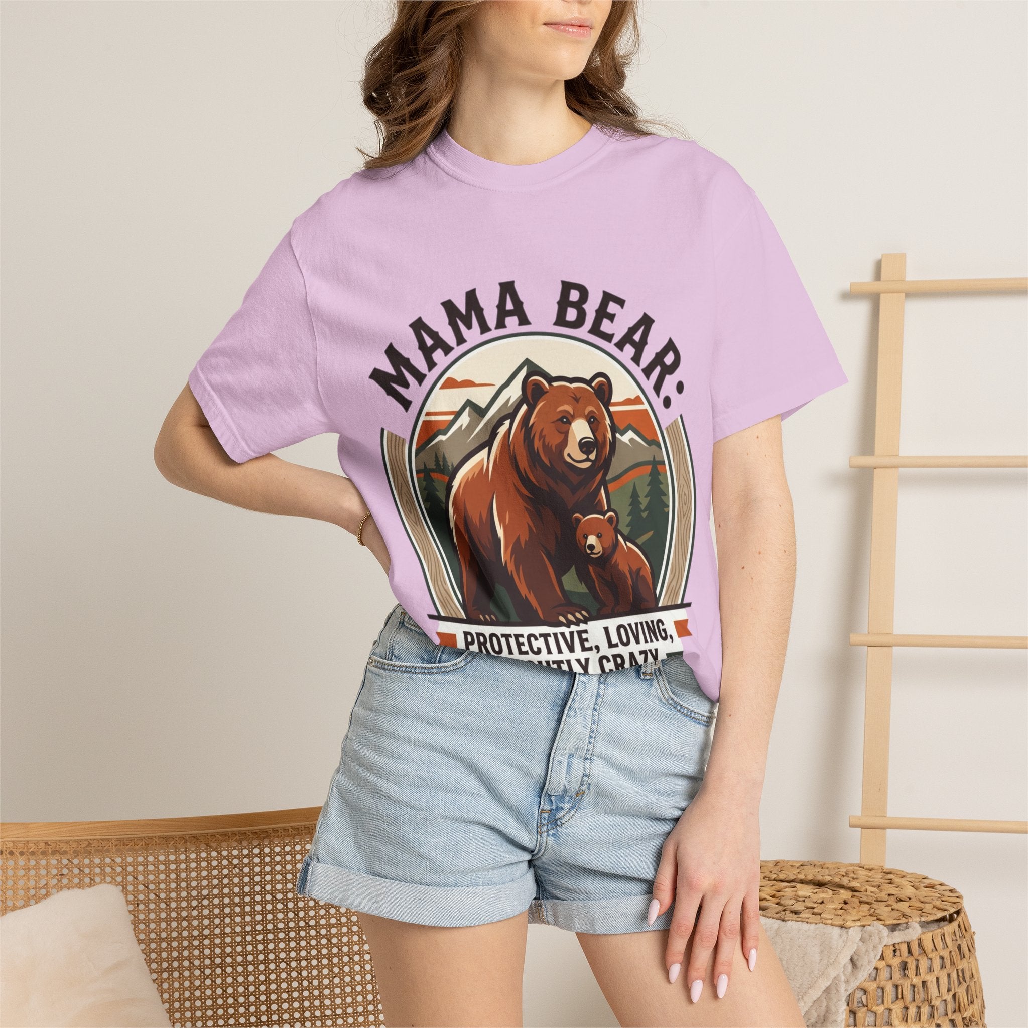 Mama Bear T-Shirt — "Mama Bear: Protective, Loving, Slightly Crazy" Graphic Tee