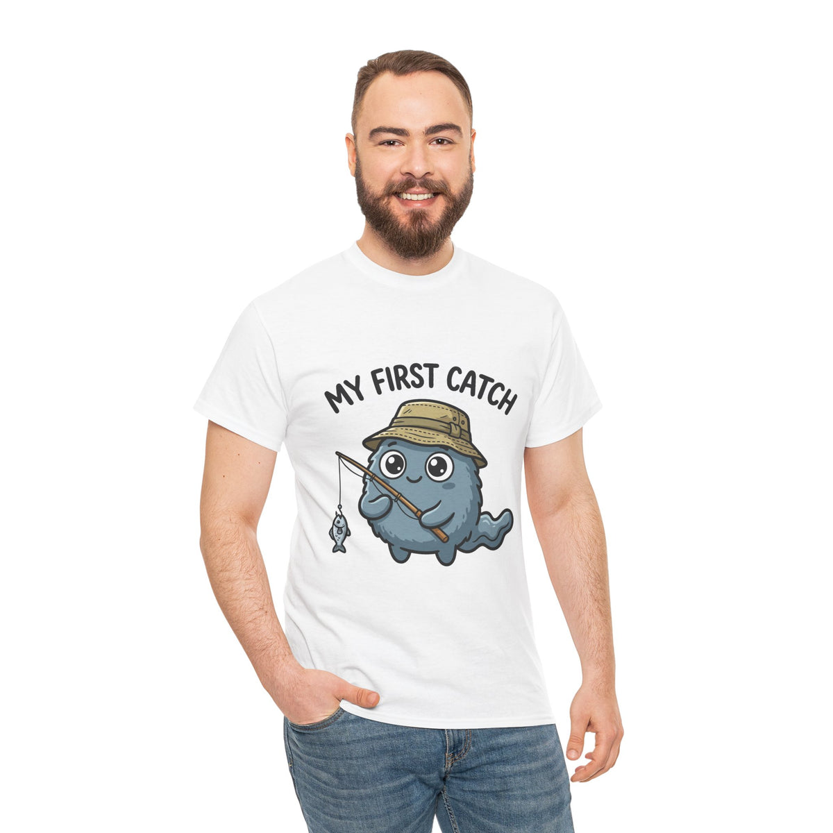 T-Shirt — "My First Catch" Cute Baby Narwhal Fishing Tee