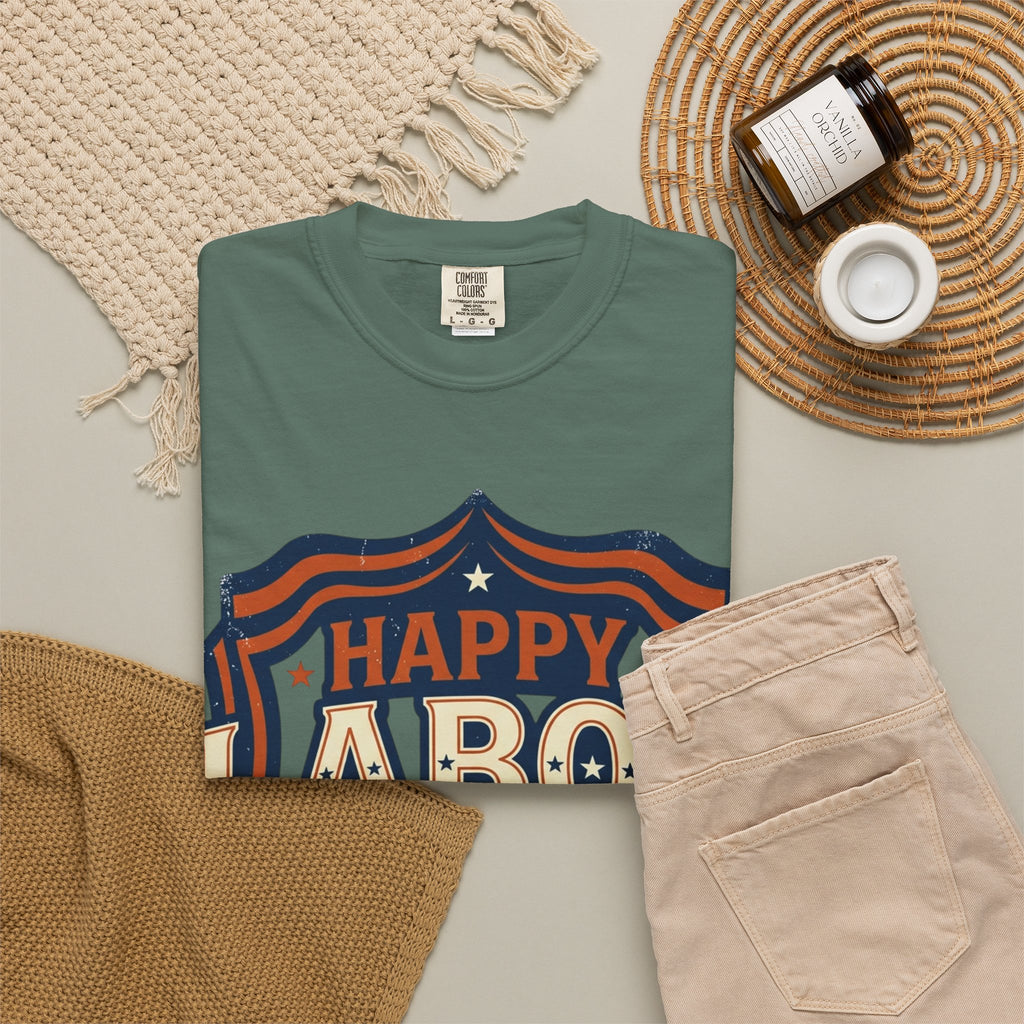 Happy Labor Day 'Celebrate & Honor' Shield Graphic T-Shirt