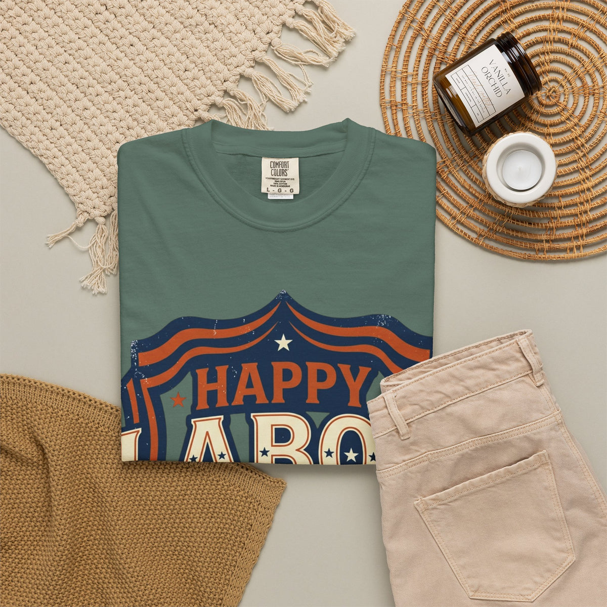 Happy Labor Day 'Celebrate & Honor' Shield Graphic T-Shirt