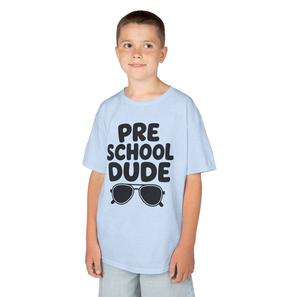 Preschool Dude Kids T‑Shirt — 'Preschool Dude' Sunglasses Graphic Tee for Boys