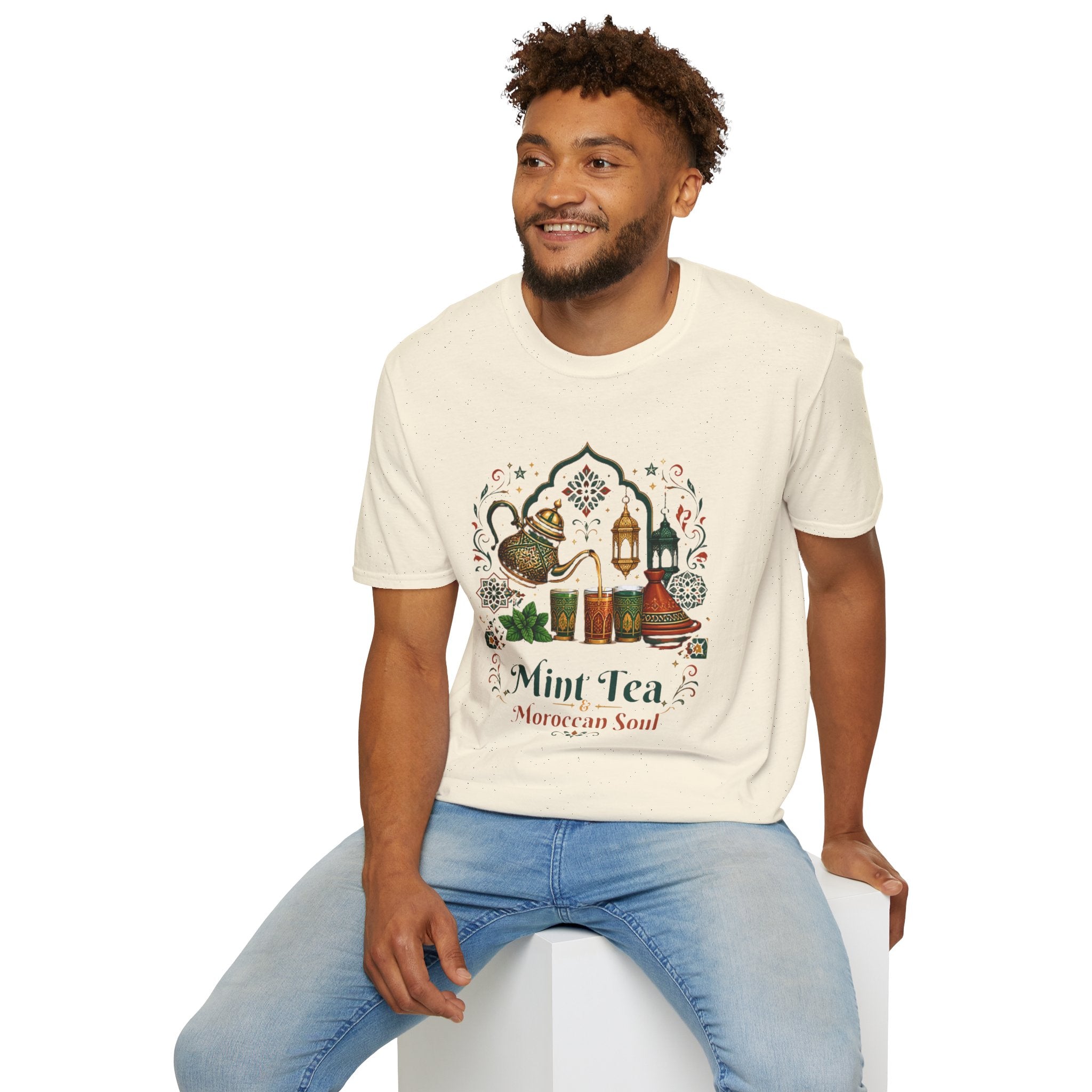 Mint Tea Moroccan Soul T-Shirt — Moroccan Tea Pot & Lantern Graphic