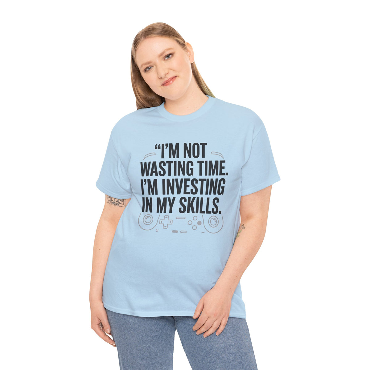 Gaming Tee - "I'm Not Wasting Time, I'm Investing In My Skills" Motivational Gamer T-Shirt