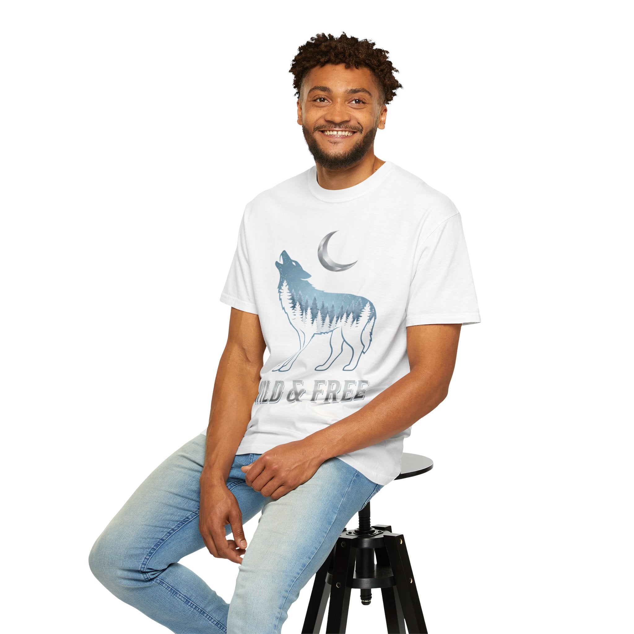 Wild & Free Wolf T-Shirt — Moonlit Woodland Graphic Tee