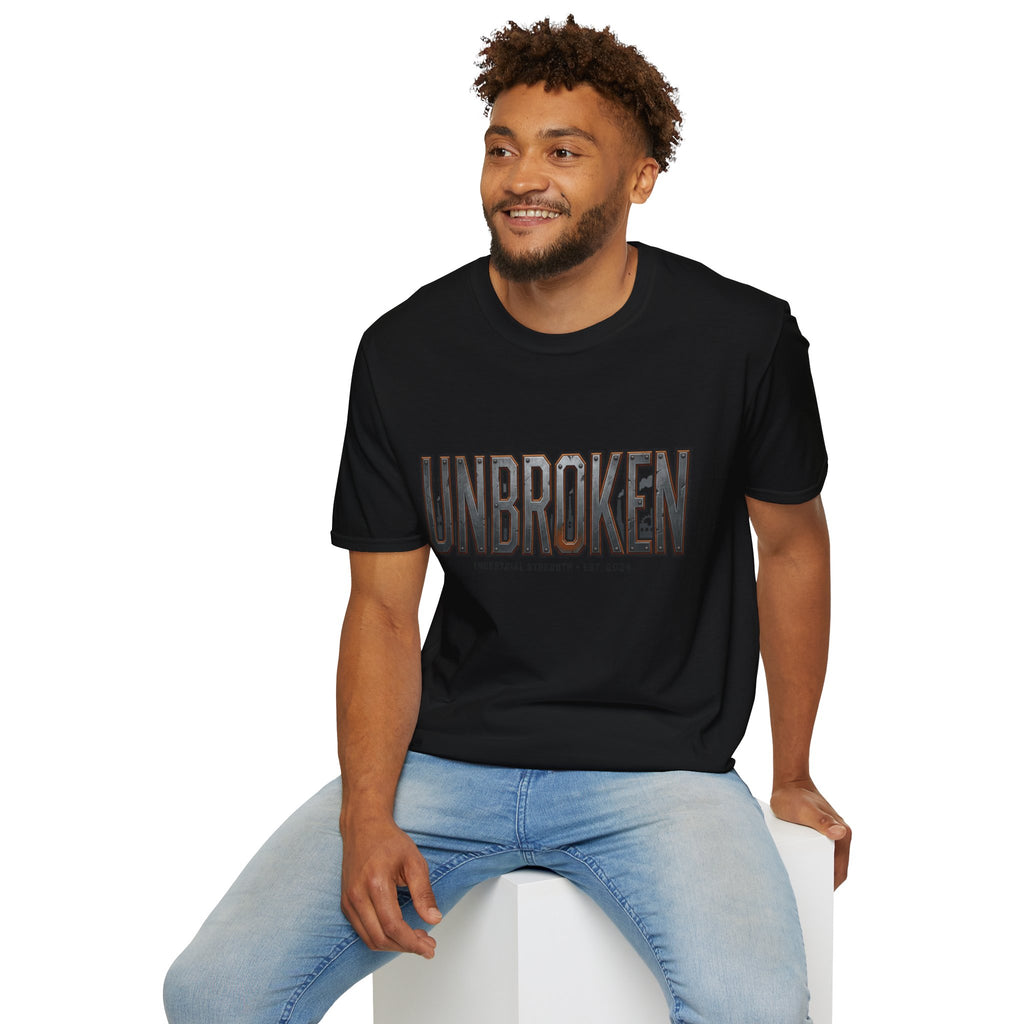 Unbroken Industrial Strength Graphic T‑Shirt — 'UNBROKEN' Bold Chest Design