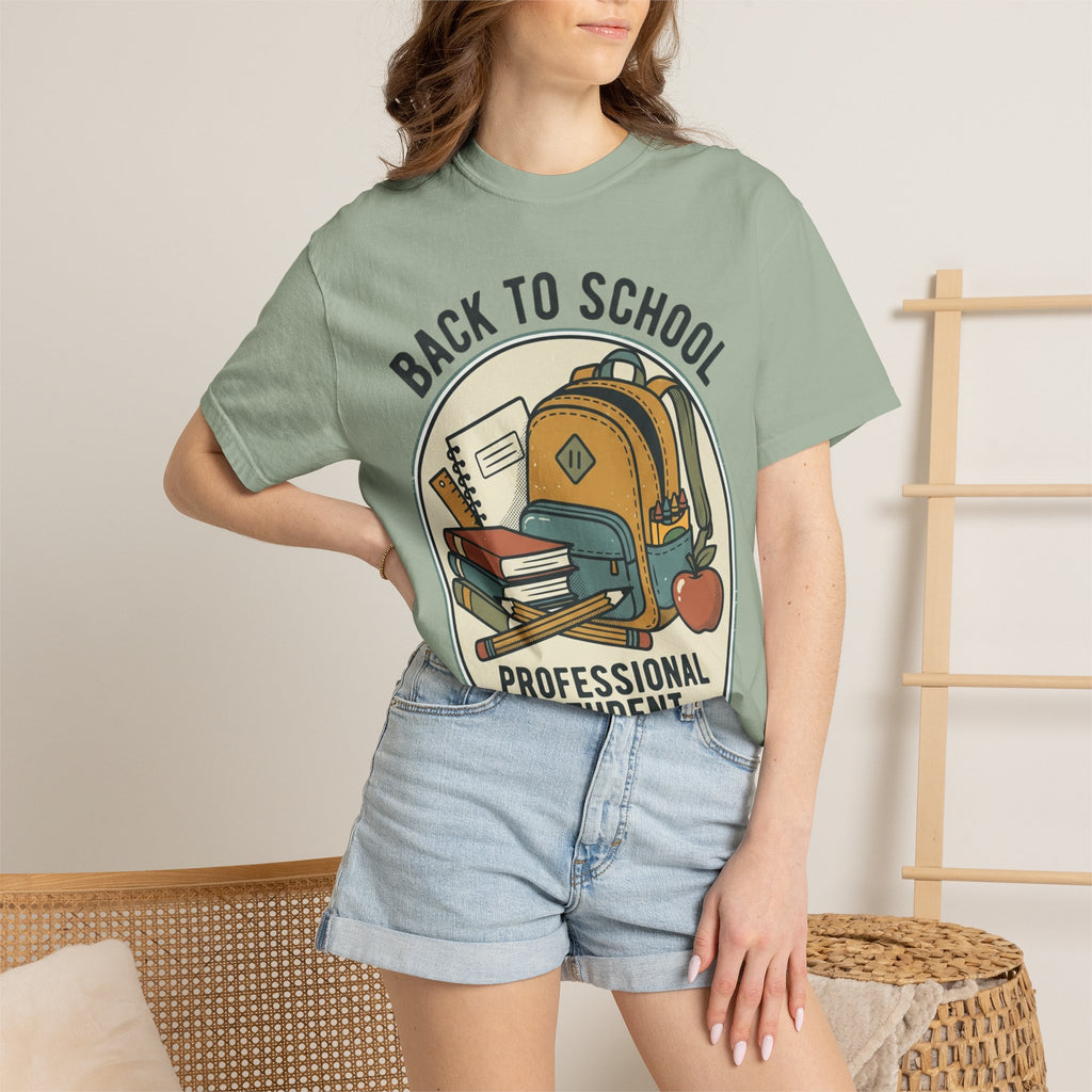 Back to School 'Professional Student' T-Shirt — Backpack & Books Graphic