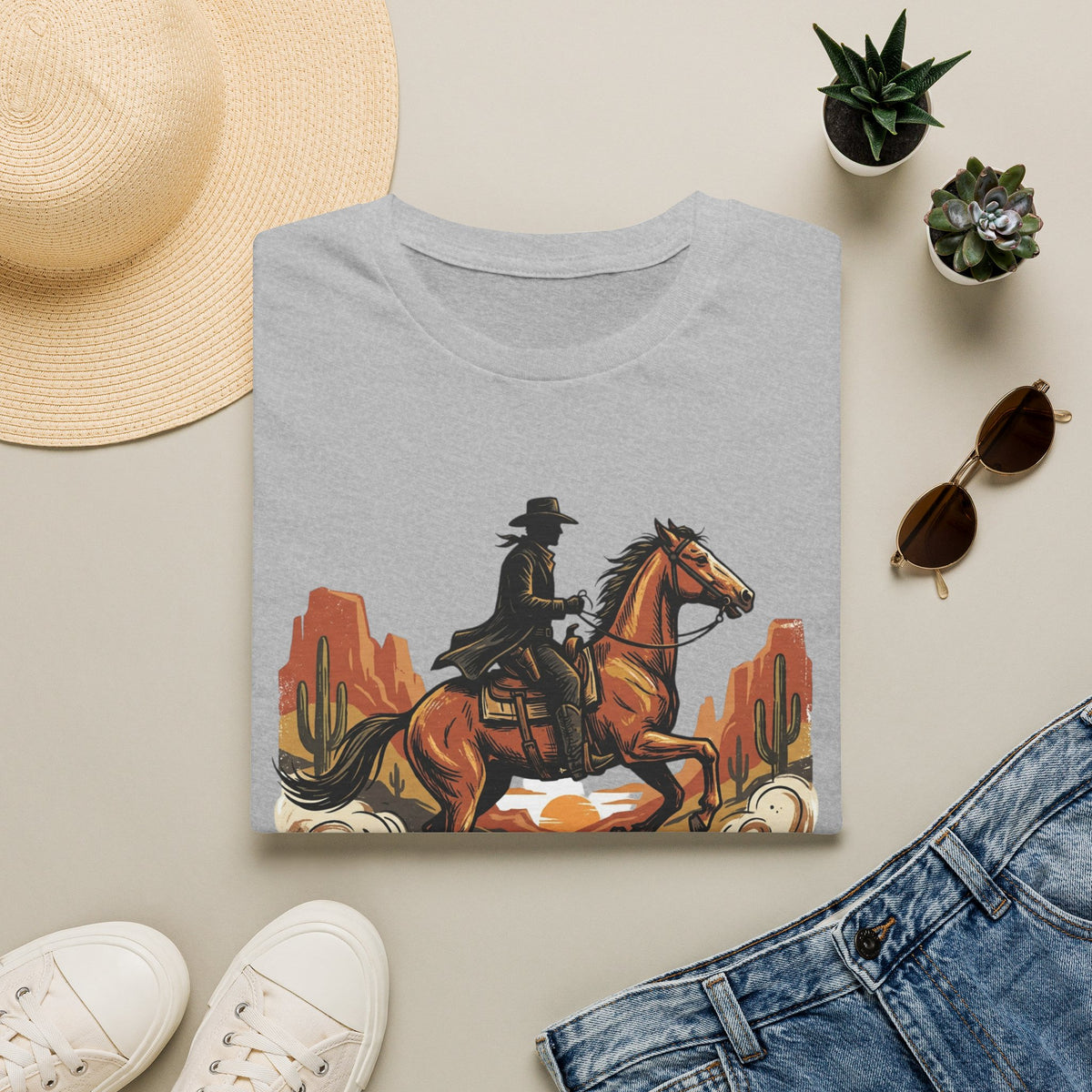 Wild Frontier Cowboy T-Shirt — Western Rider Graphic Tee